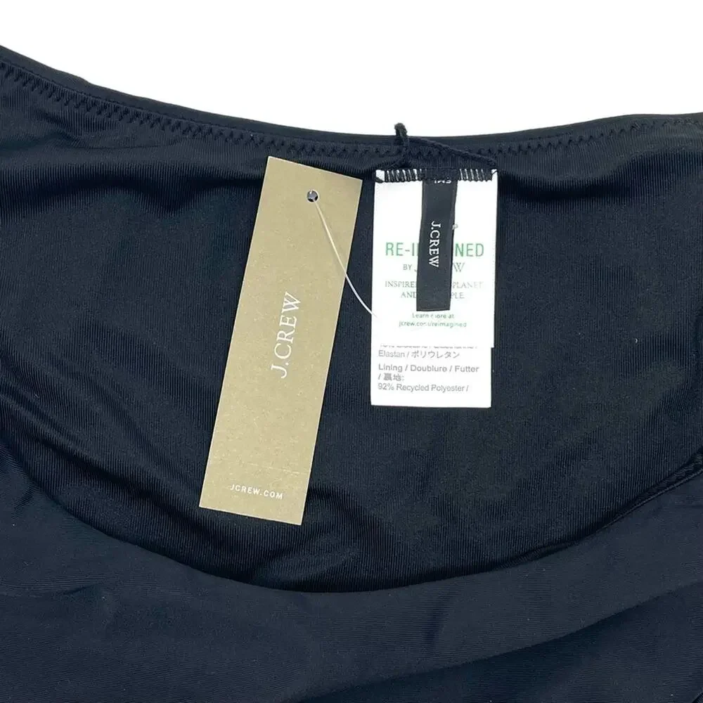 NEW J. Crew Curved-waist Cheeky Bikini Bottom in Black, Women's Medium BC125 $59
